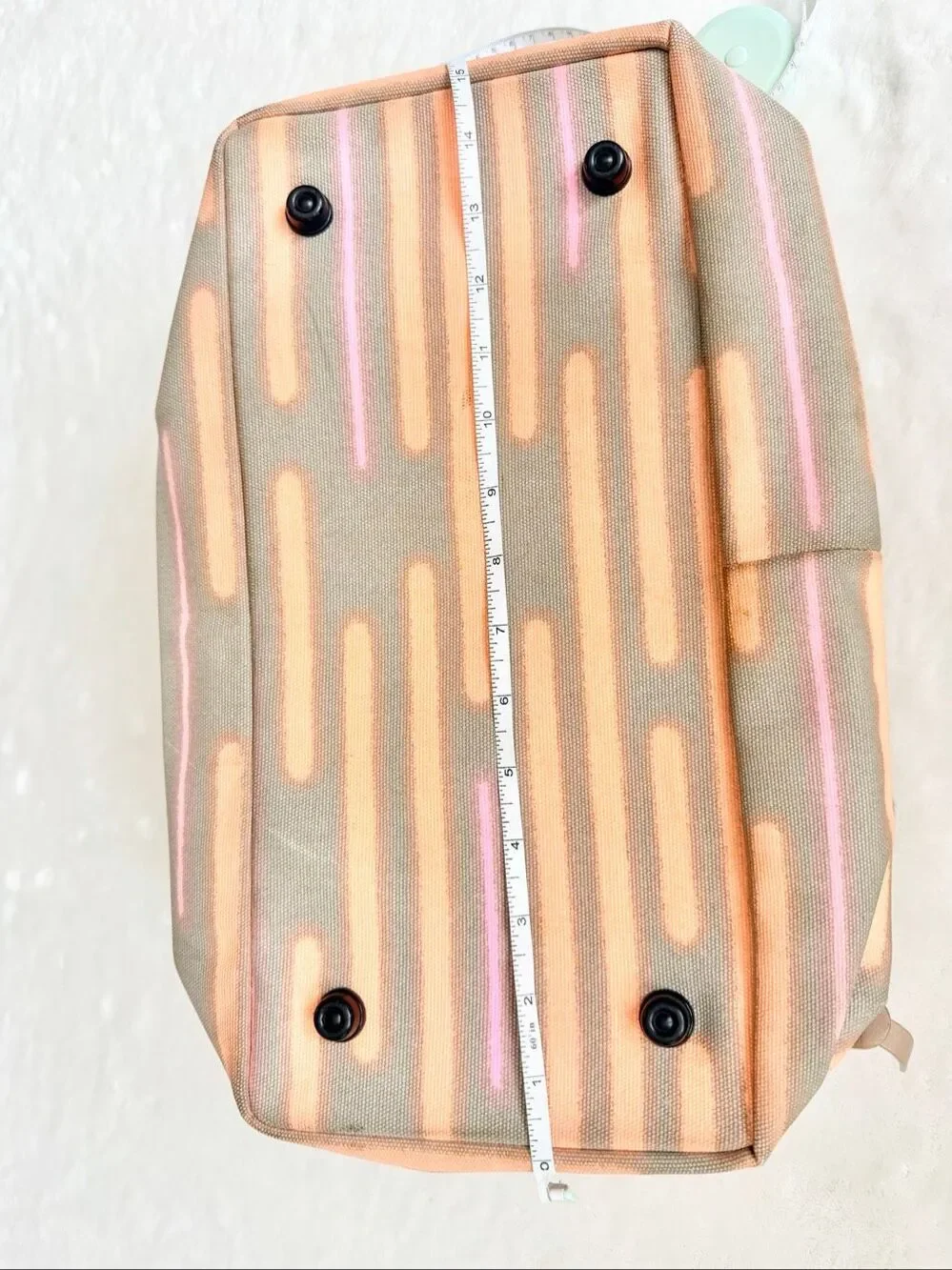 Kate Spade Saturday Weekender Travel Bag Gray Peach Pink Stripe Overnight Duffel